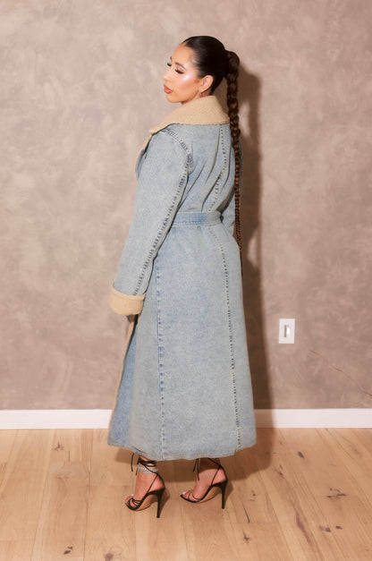 Denim Sherpa Coat