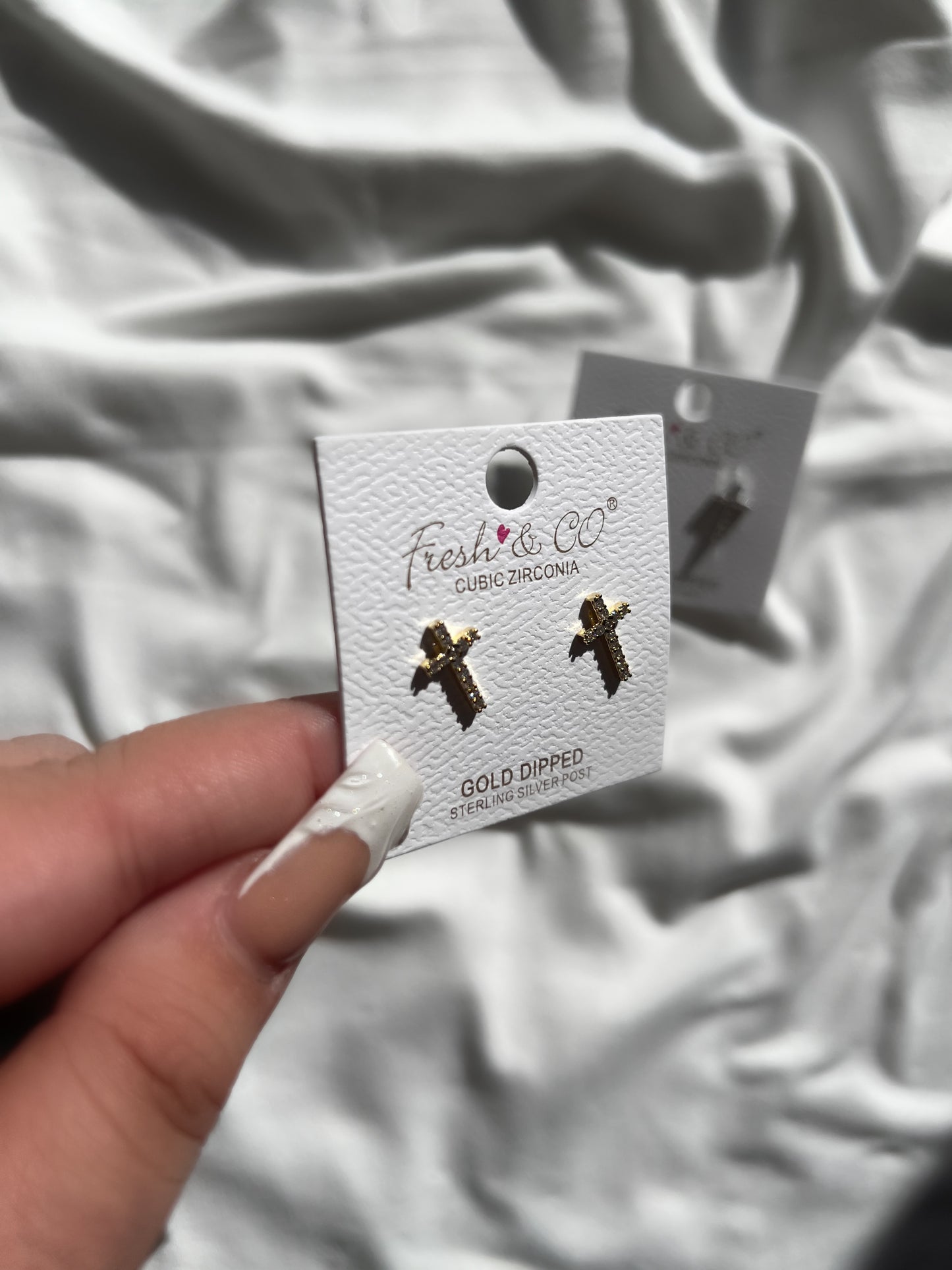 Gold Dipped Cross Studs