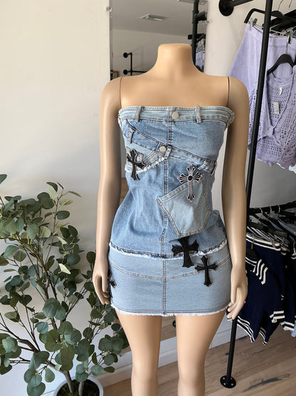 Cross My Heart Denim Dress