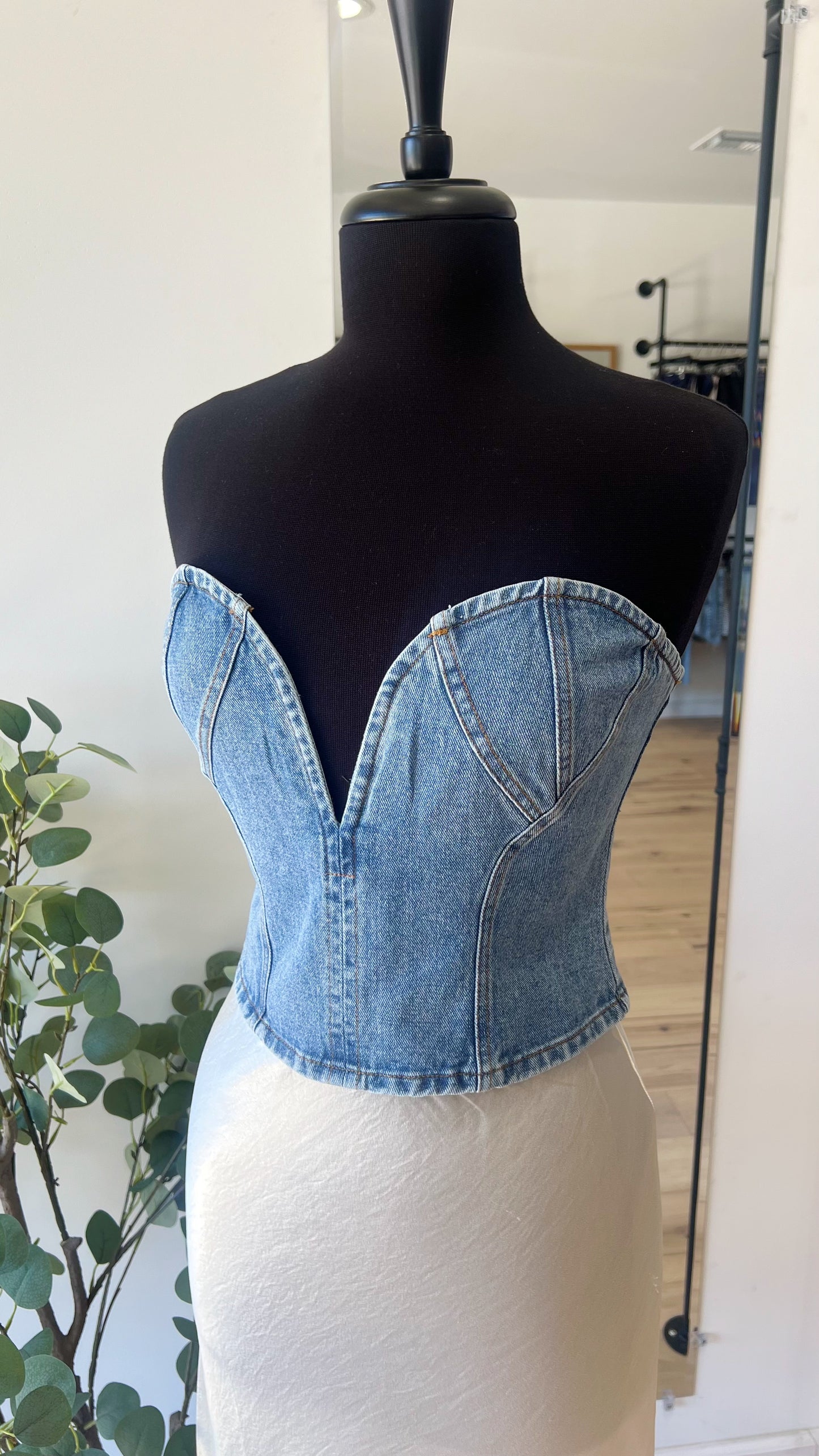 Sweetheart Denim Corset