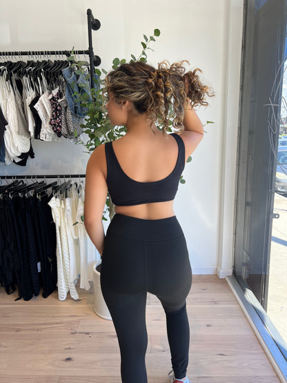 Black Low Neck Sports Bra