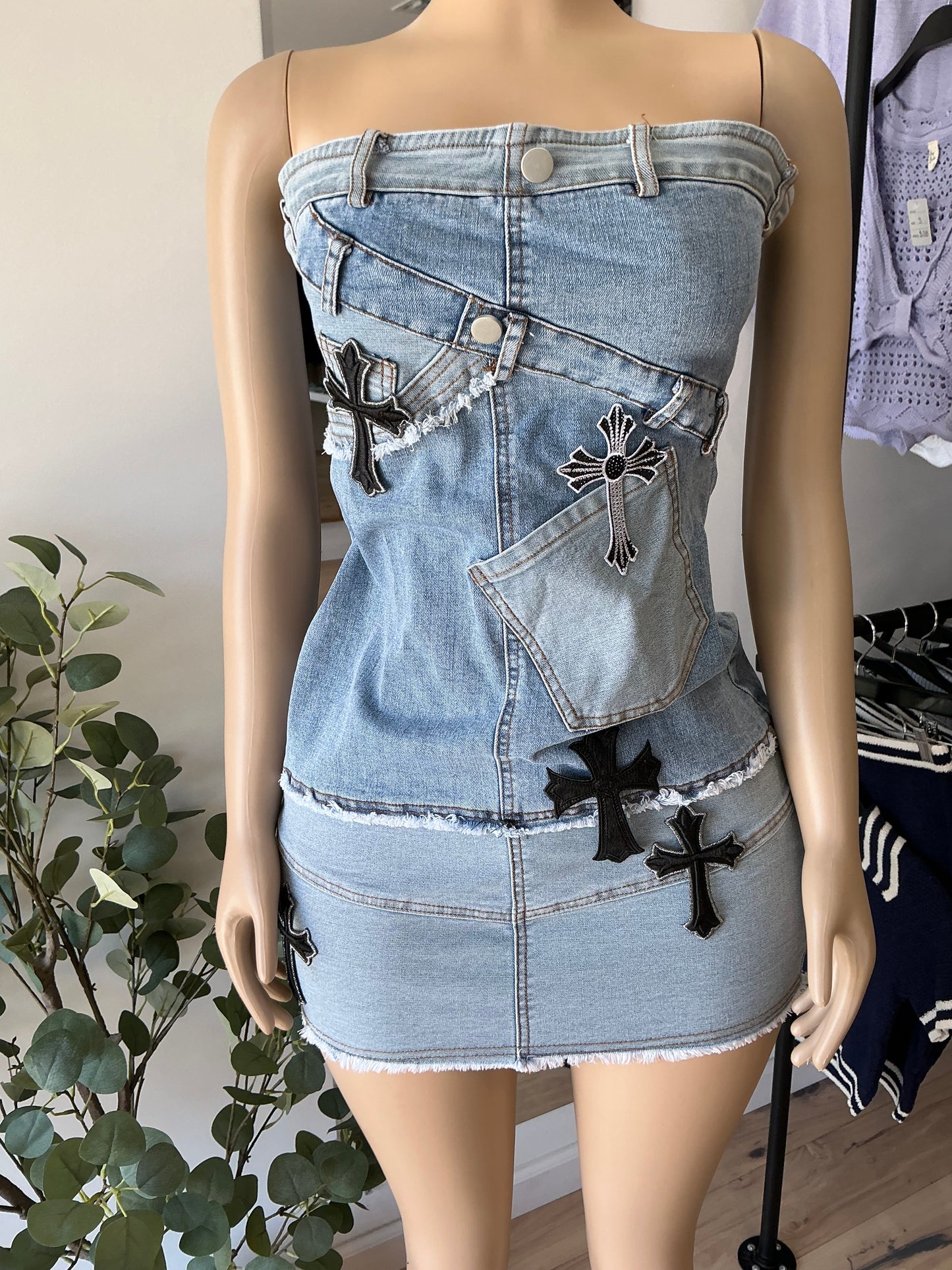 Cross My Heart Denim Dress