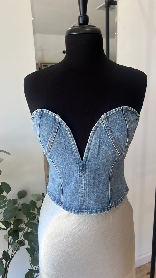 Sweetheart Denim Corset